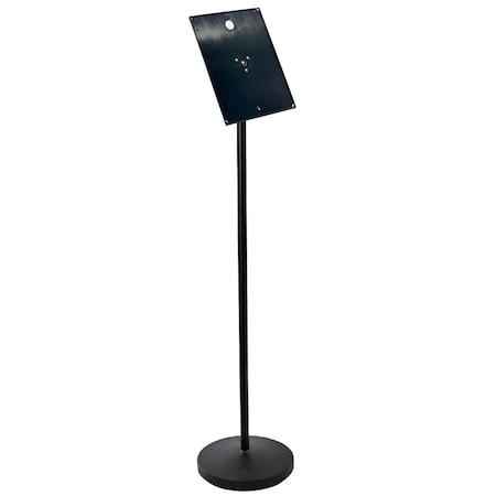 Azar Displays Black Pedestal Sign Holder for Floor Swivel Frame for Portrait/Landscape on Straight Pole Stand 300356-BLK